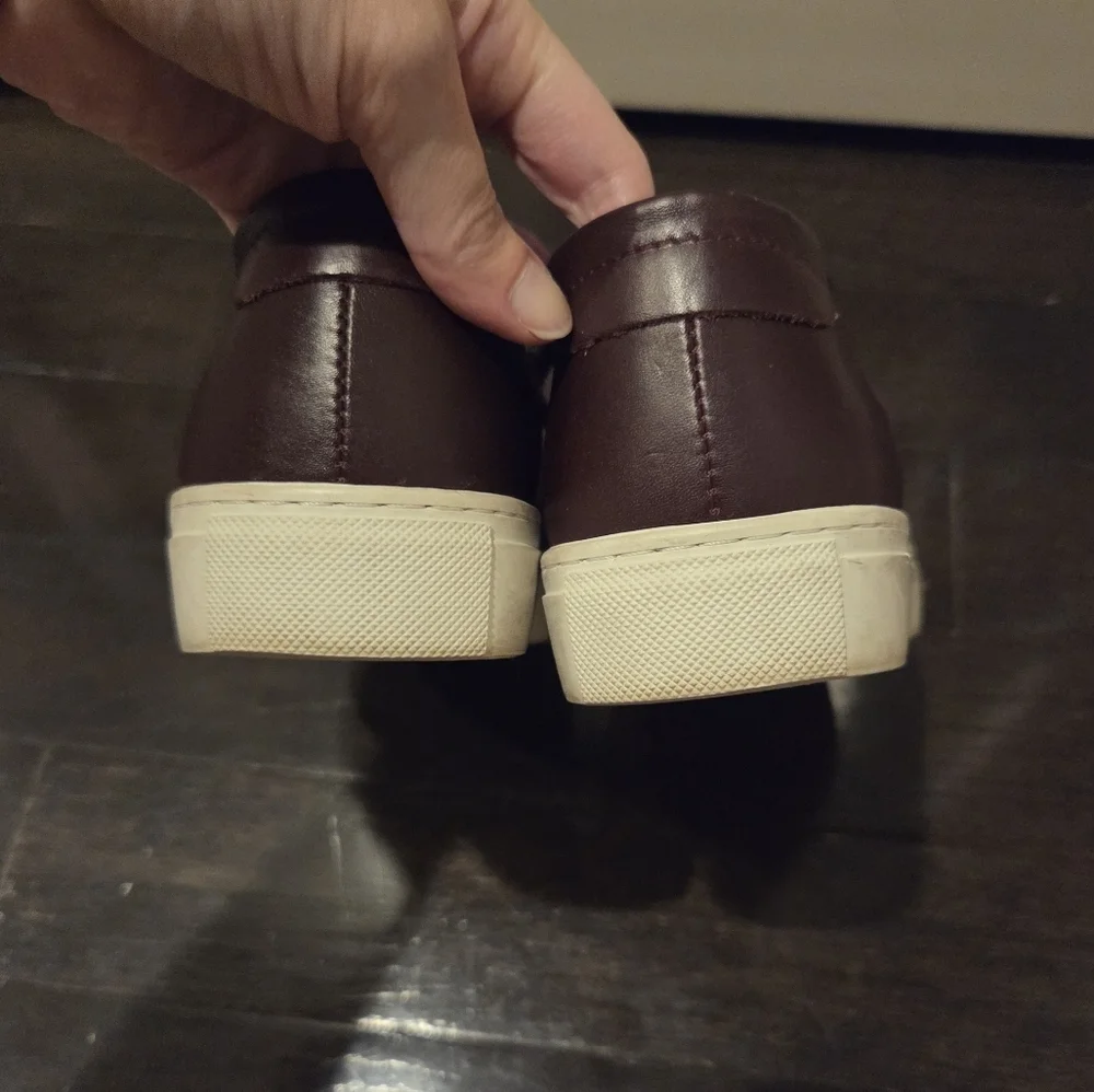 Garment Project unisex burgundy leather tennis shoes / sneakers Size 38 / 8
